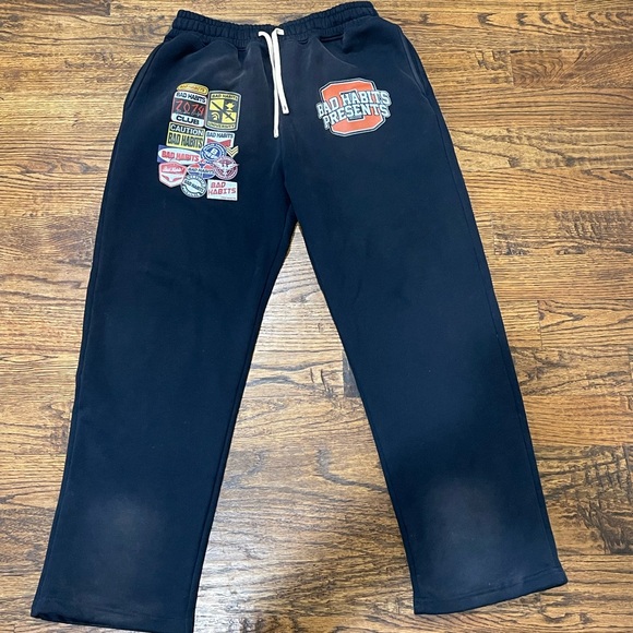 Kids Black Sweatpants with Patches - Picture 1 of 1